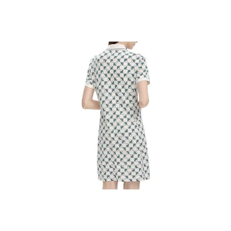 Fila Valentines Day American Series All Over Logo Print Knitted Fashion Casual Short Sleeve Dress Women Dresses F11W329314FZD