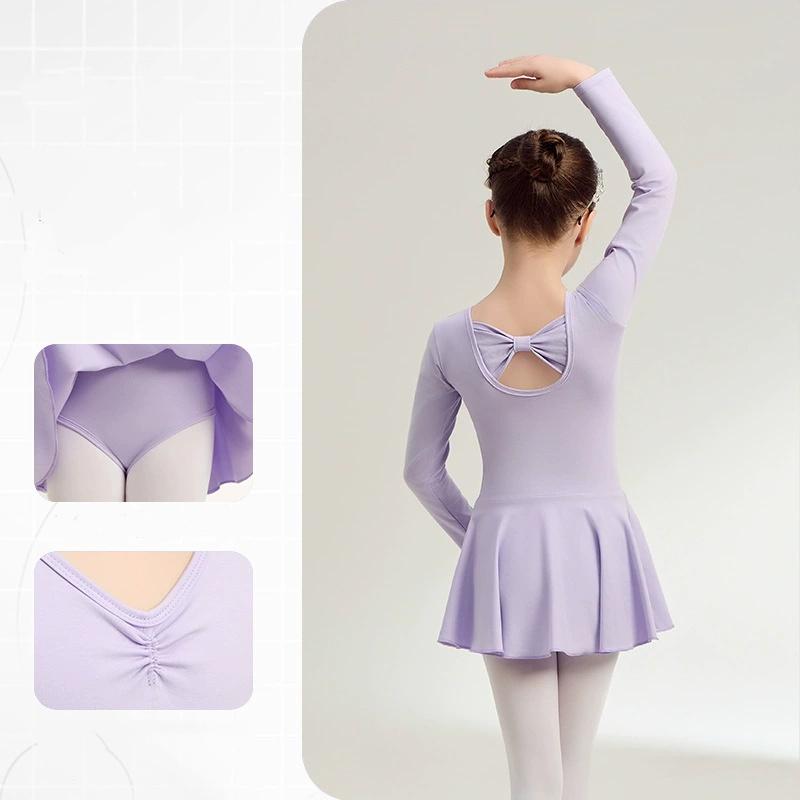 Mädchen Ballett Tutu Kleid Tanzkleid für Kleinkinder Kinder Gymnastik Trikot Kleid mit Vollfutter Baumwoll Ballettkleid Geschlossener Schritt