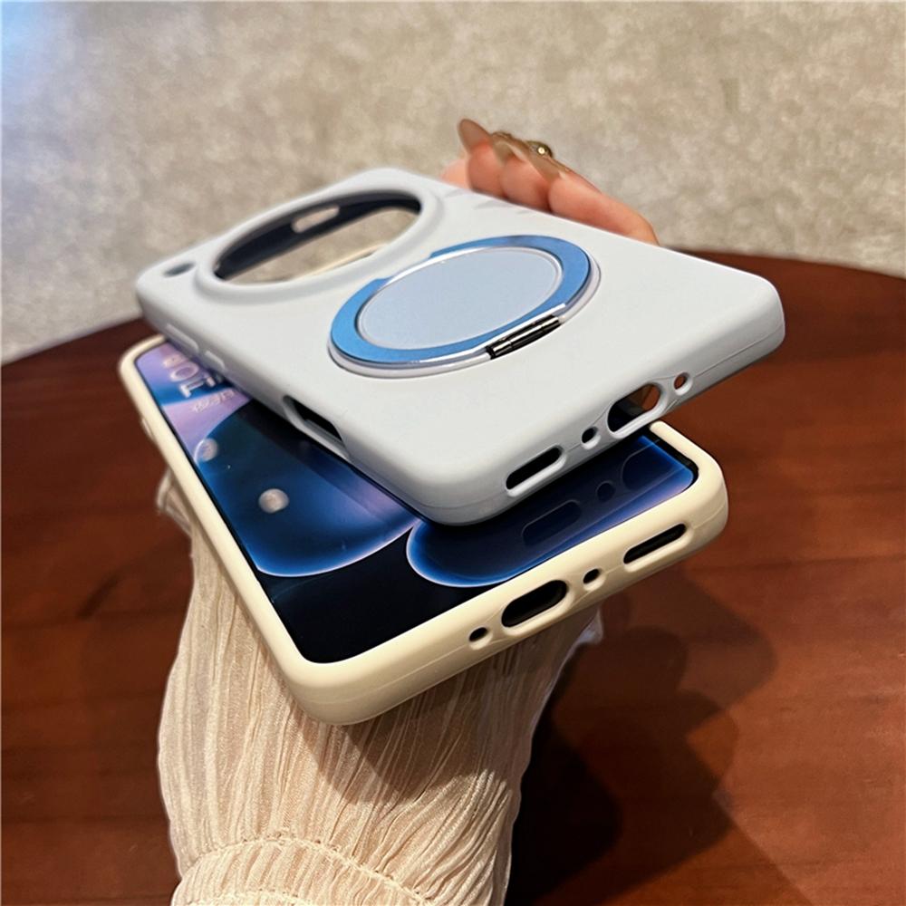 For Oppo Find X8 Ultra 5G Magnetic Case Rotating Kickstand Liquid Silicone PC Phone Cover Skin Touch