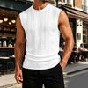 Men Sleeveless Vest Cable Knit Pattern Round Neck Pullover Sweater Lightweight Summer Spring Casual Knitwear