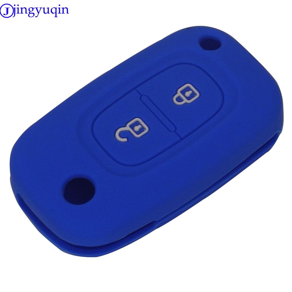 Jingyuqin 2 Buttons Remote Silicone Flip Folding Car Key Case Cover Proctored For Renault For Lada Modus Clio Megane Kangoo