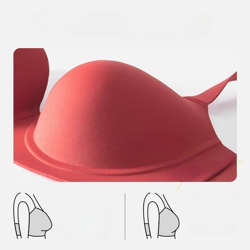 Übergröße Damen Nahtloser Push-Up BH Lässig Einfarbig Basic Bralette Bequeme Kabellose Unterwäsche