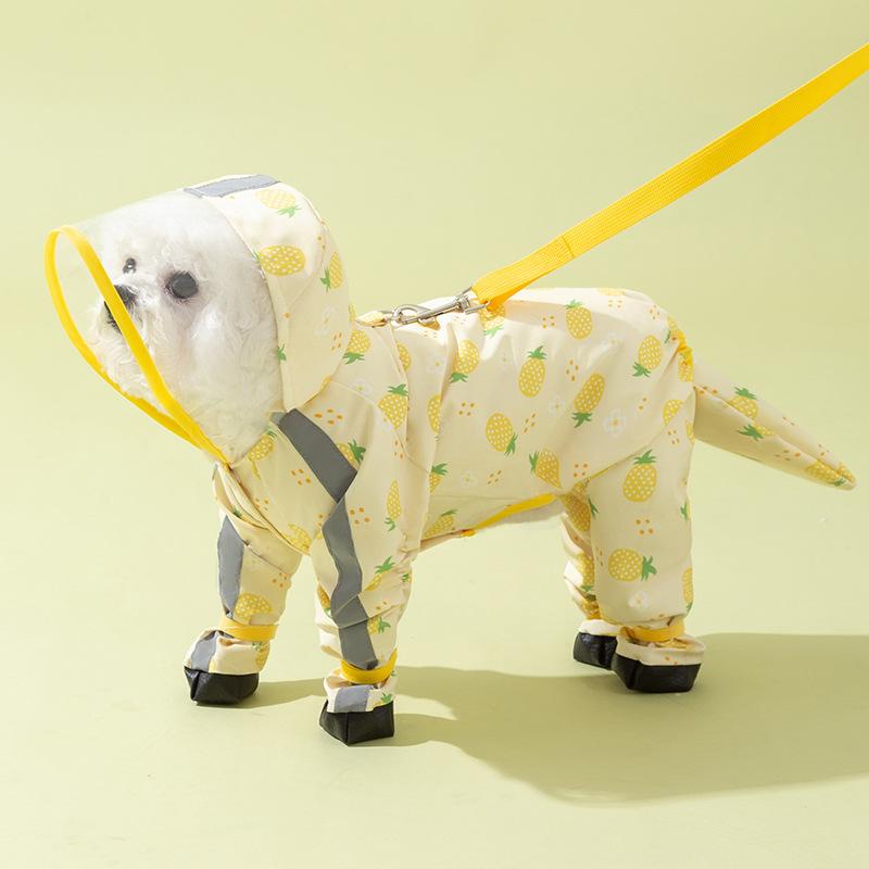 

Upgraded Waterproof Four-Legged Dog Raincoat with Leash Hole, Full-Coverage for Small to Medium Dogs, Keeping Pets Dry on Rainy Walks XS: 0.5-2kg pet weight