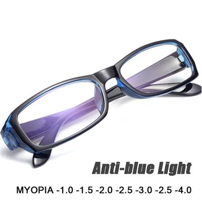 Anti-Blaulicht-Myopie-Brille für Damen und Herren, Computer-Kurzsichtbrille, Kurzsichtbrille mit Minus-Dioptrien von 0 bis -4,0