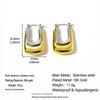 18K Gold-Plated Geometric Stainless Steel Earrings for Women - Waterproof and Durable Studs