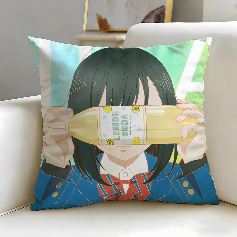 Classic Anime Honey Lemon Soda Cushion Cover Soft  EasyWash Pillow Case  Versatile for Couch Bed Travel and Office