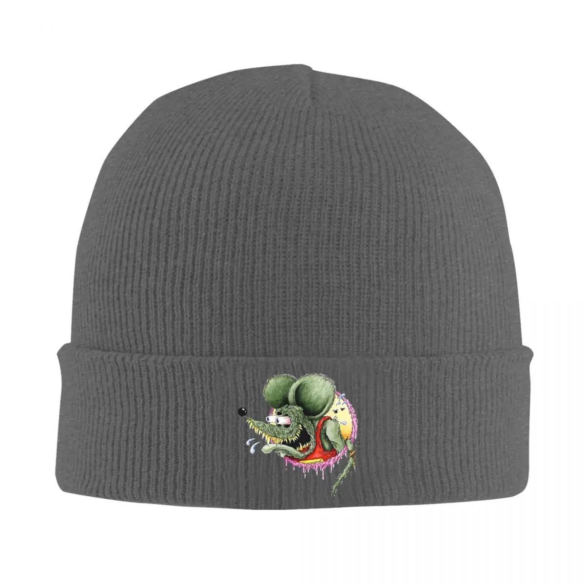 

New Tales Of The Rat Fink Beanie Hats Meme Skullies Beanies Kpop Warm Unisex Women Caps Spring Pattern Fashion Bonnet Hats Gif