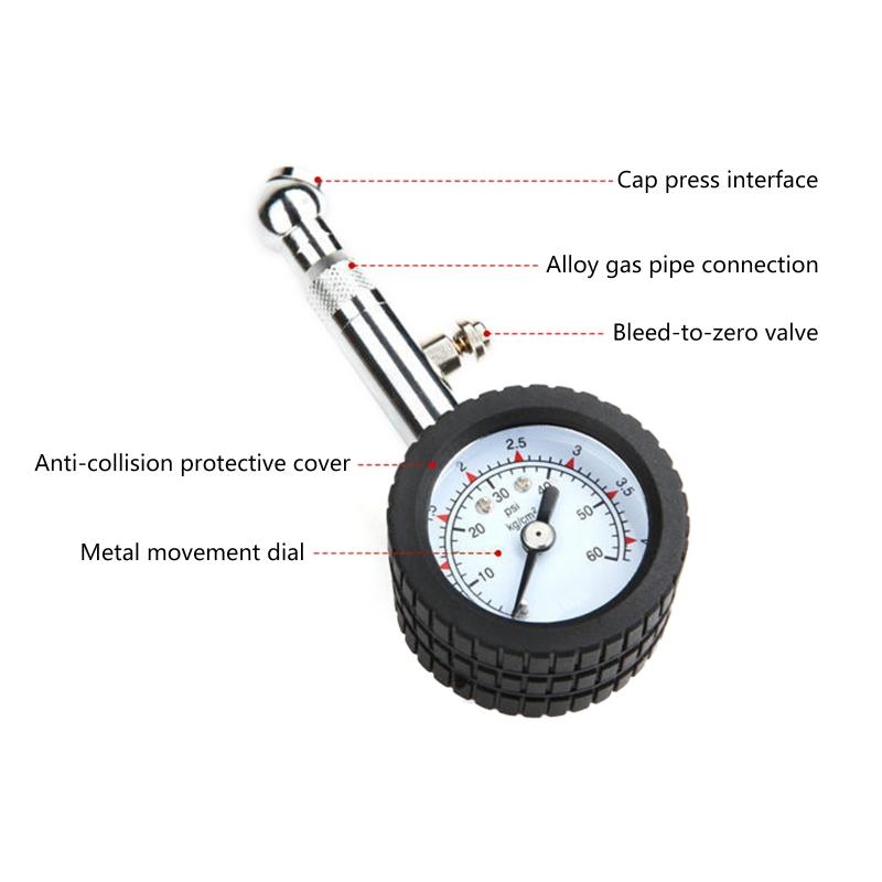 Heavy Duty Tire Pressure Gauge High Accuracy Air Pressure Tire Gauge with Quick Deflator Metal Chip for Car Auto Bikes