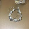 Bracciale Lucky Star con perle finte Bracciale da donna a doppio strato Bracciale con catena di estensione regolabile Regalo di gioielli