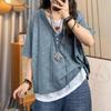 Plus Size Summer Faionable Casual Short Sleeve T-shirt Women's Hooded Loose Belly Covering Slimming Top Korean Sle