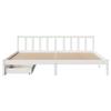 VidaXL Cadre de lit avec tiroirs blanc 200x200 cm bois massif de pin, sommier, cadre de lit double, cadre de lit en bois 3301484