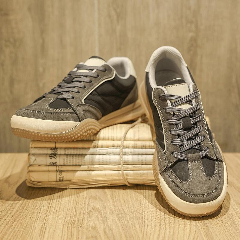 Autumn black leather sports Forrest Gump board shoes soft sole non-slip casual moral training shoes