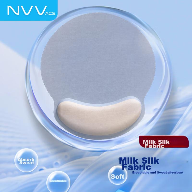 NVV Mouse Wrist Rest Pad, Wrist Support Handrest Mouse Pad, Memory Foam Non-Slip Integrated Office Typing Ergonomic Office Mouse Pad, M7 Silver Gray