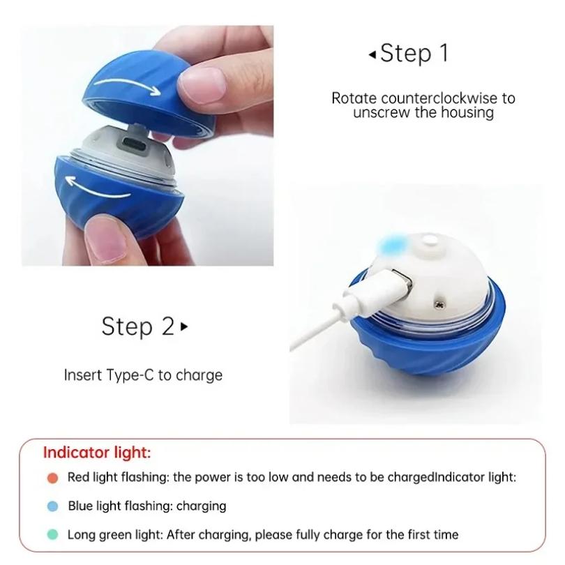 Juguete para Perro Pelota Pelota Rodante Rebotadora que se Mueve Automáticamente USB Inteligente para Cachorro Juguete de Masticar Interactivo para Perro Pelota