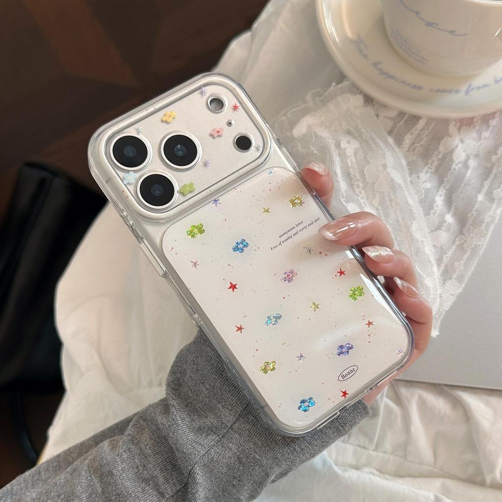Colorful Flower and Star Phone Case for iPhone 16, iPhone 17, and iPhone 17 Pro Max