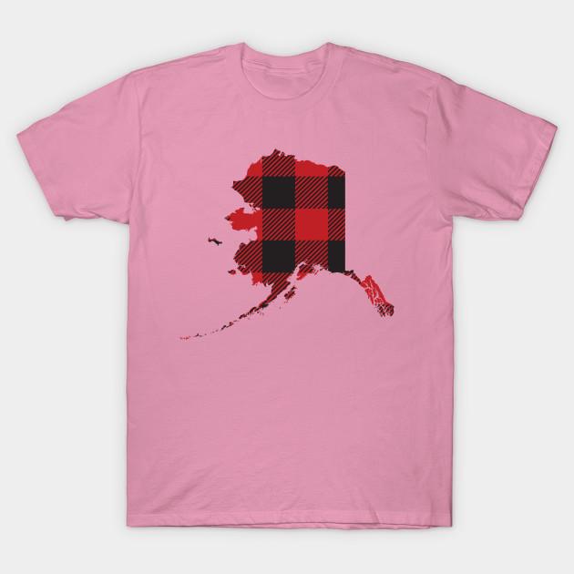 T Shirt Women Alaska State Flannel Plaid Design Harajuku Print Kawaii Tshirt Summer Short Sleeve Female T-Shirt Top Tee