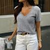 Casual Style Woolen Short-sleeved T-shirt Women's Sweater Women's 2025 Autumn and Winter