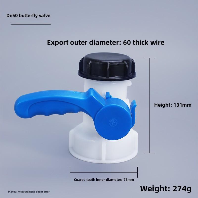 IBC Tank Tap Pipe Connector 1000L Container DN40/DN50 75mm Liters 62mm To Male Export Butterfly Valve Switch Garden Home Tool