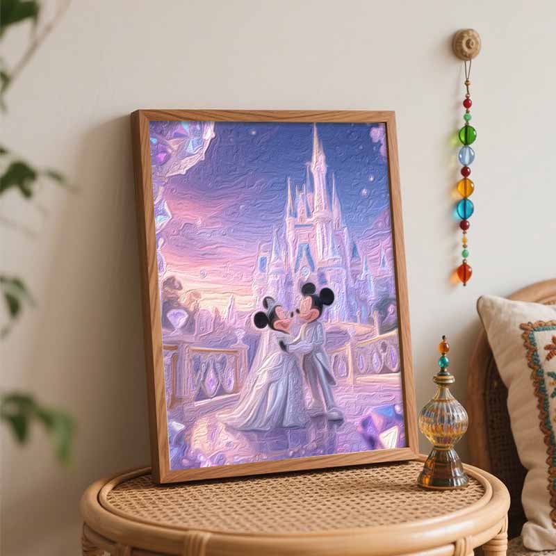 Disney castle wedding oil painting hand painting art kit coloring painting handmade diy home decoration gift