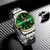 POEDAGAR Top-Marke Luxus Mode Grüne Zifferblatt Uhr Herren Wasserdicht Leuchtend Wochentag Datum Uhr Sportuhren Quarz Armbanduhr