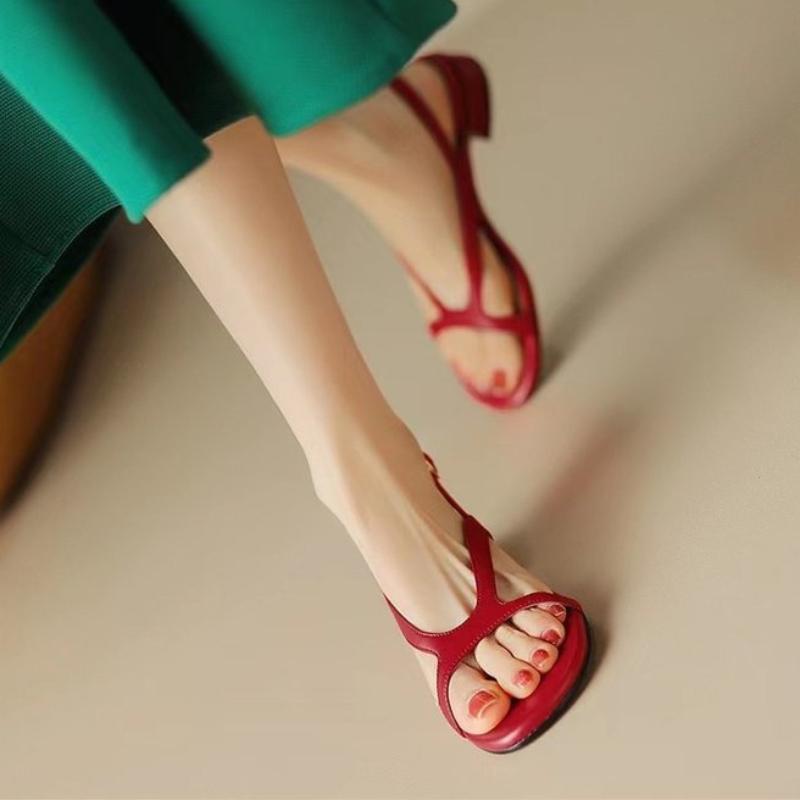 Fashion Sandals for Women With Low Heels Woman Shoes New Breathable Fashion Buckles Korea Luxury 2024 Sandal Footwear High Quality