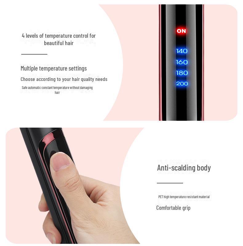 Yongri Dual-Use Hair Tool: 4-Speed Straightening & Curling Iron with Temperature Control for Salon and Home Use