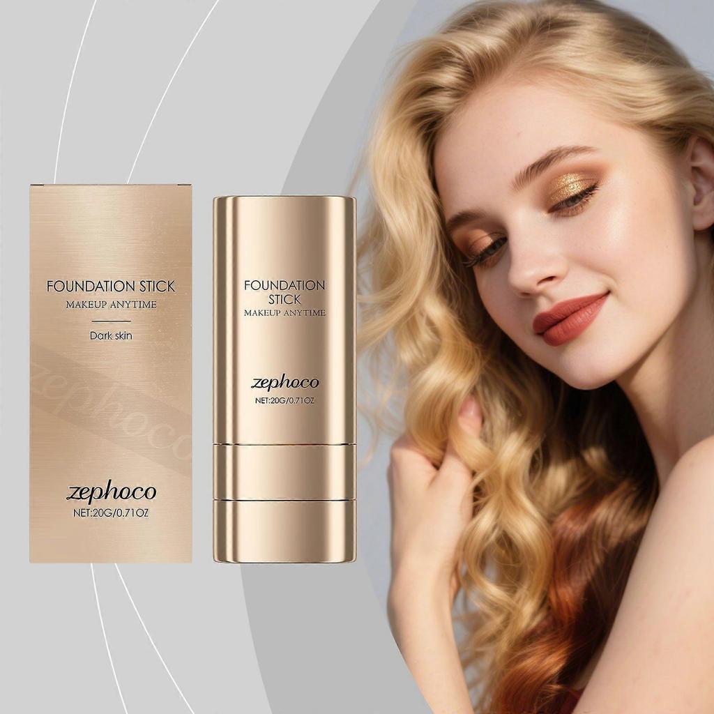 Zephoco Dark Skin Two-In-One Foundation Stick Is Light, Smooth, Hydrating, Natural, Concealing, Clear And Matte Foundation