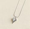Elegant Double-Layer Heart Pendant Necklace: European & American Design, Fashionable Clavicle and Snake Chain for Women