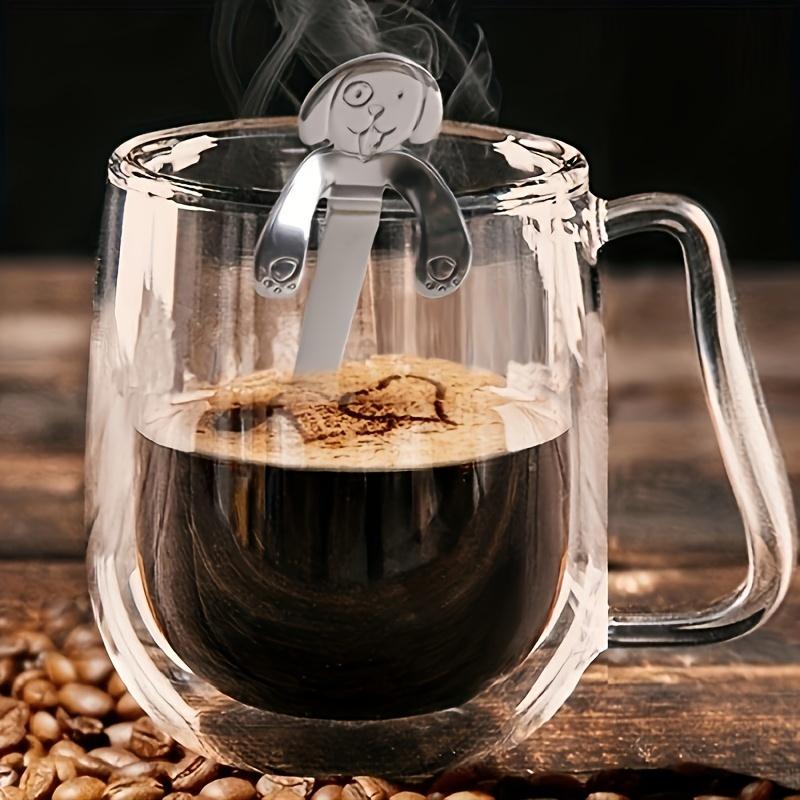 1 Stück Umweltfreundlicher Kreativer Edelstahl Hund Hängende Tasse Umarmende Kaffee Tee Suppe Zucker Löffel Teelöffel Küchengeschirr