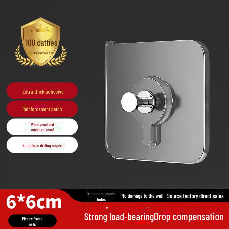 Traceless Punch-Free Sticky Hook: Strong, Multifunctional Acrylic Snap Buckle for Bathroom & Kitchen