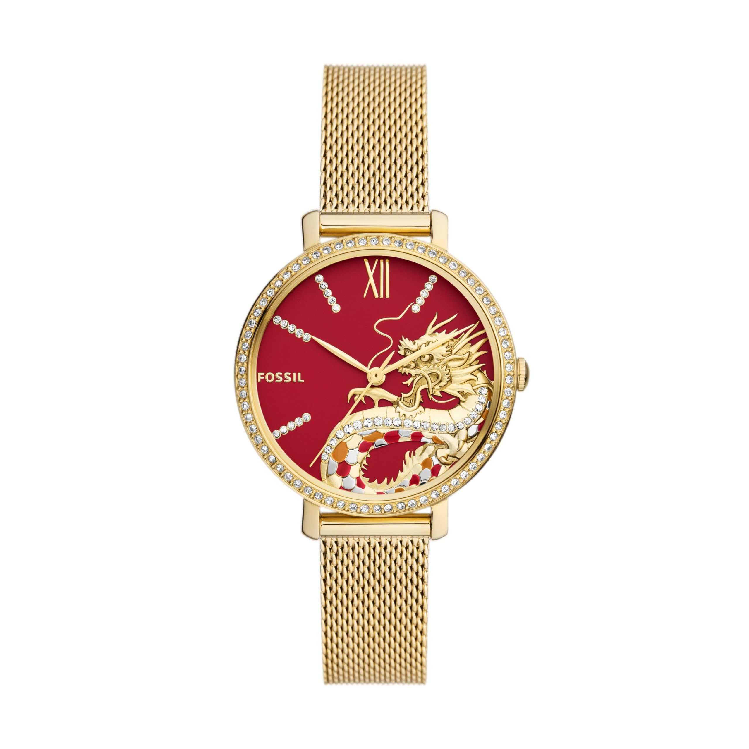JACQUELINE Stainless Steel Mesh Watch Three-Hand Gold-Tone золотой