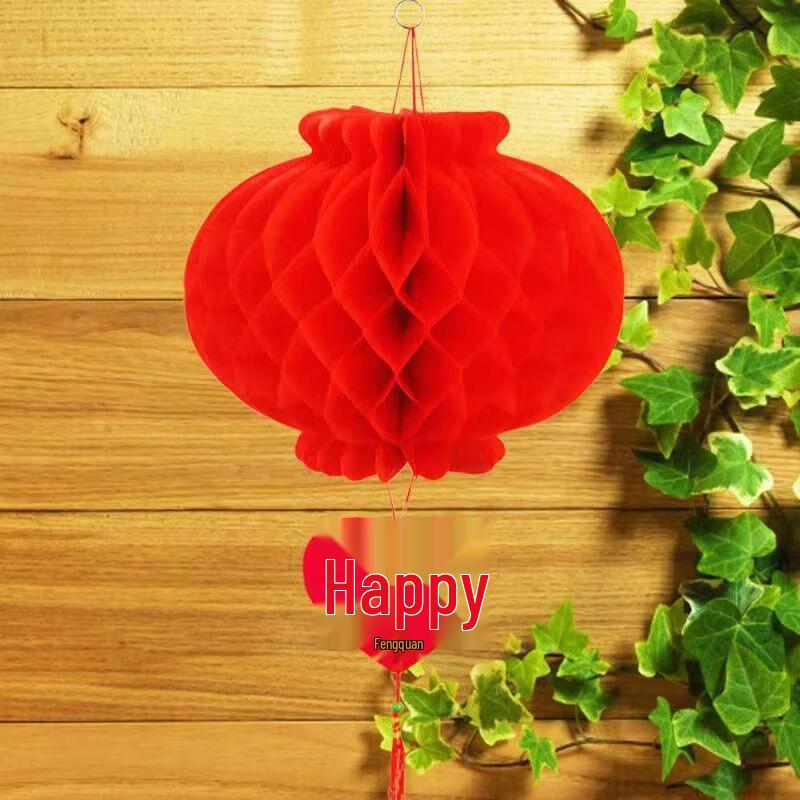 Red Honeycomb Lantern String Decorations