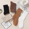 Japanische Damen-Socken mit mittlerer Wade, einfarbig, Bonbonfarben, atmungsaktiv, Baumwolle, hautfreundliche Socken