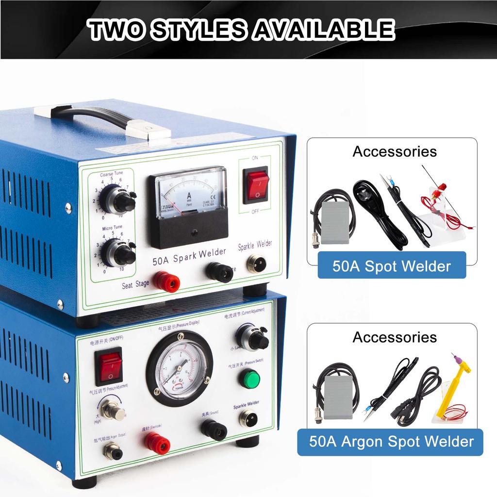 New Blue Jewelry Repair Tool Kit, 50A/80A/100A Optional, Joining Tool with Foot Pedal for Gold & Silver, 0.5-1.2mm Metal Wires