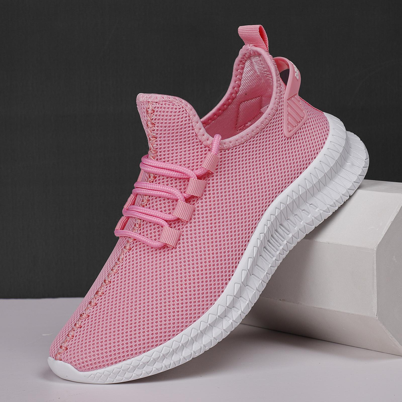 Damesschoenen Mode Sneakers Voor Dames Flats Ademend Lichtgewicht Instapper Tenis Wandelschoenen 37 pink