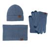 3 Pcs/Set Women Winter Hat Scarf Gloves Set Thick Plush Knitted Warm Cap Gloves Elastic Ear Windproof Wi