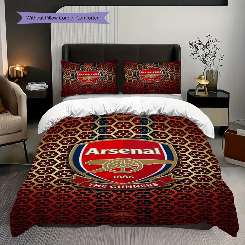 "Arsenal Emblem Vibrant Background" Bedding (1 * duvet cover + 2 * pillowcase, without core) 2DFlat Christmas birthday gift Soft and comfortable