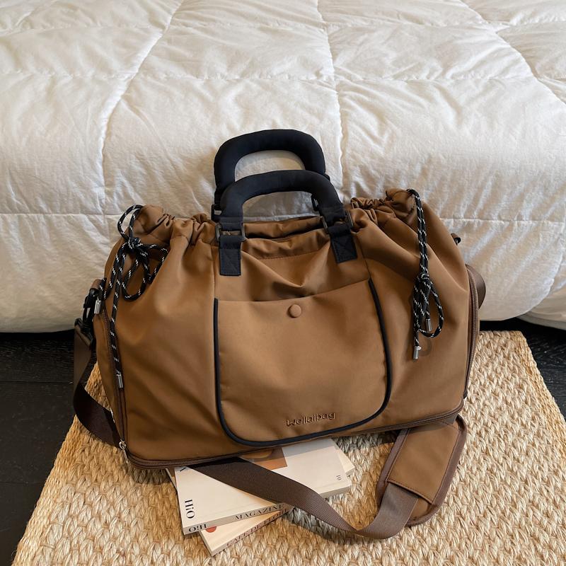 Solid Color Oxford Large Capacity Portable Travel Tote Hot Sale Versatile Fashion Bags Sweet Super Light Durable Travel Bags