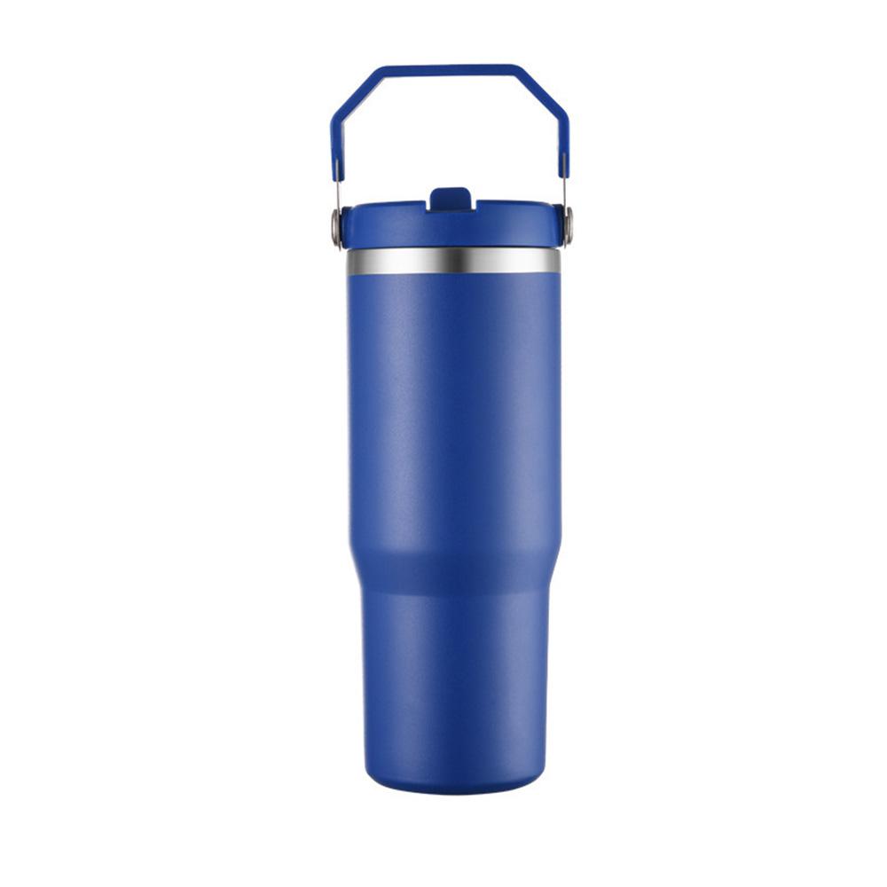 Leakproof Insulated Cup 30oz Large Capacity Water Bottle with Handle/Straw Colorful Tumbler Gift for Travel Car Office Workout