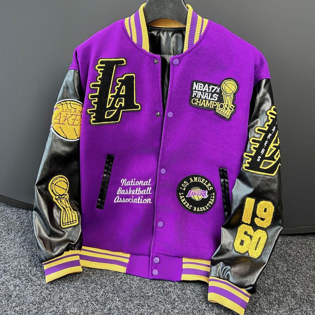 Unisex Cartoon Embroidered Baseball Jacket - Trendy Hip-Hop Style for Spring and Autumn