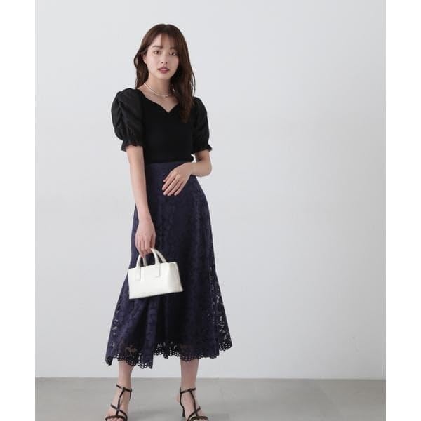 Proportion Body Dressing Sheer Gathered Sleeve Knit White Women's Sweater,
