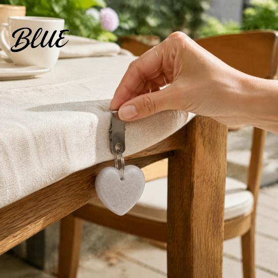 Table Cover Weight Stone Clip Heart Marble Clip Love with Metal Tablecloth Weight Outdoor Party