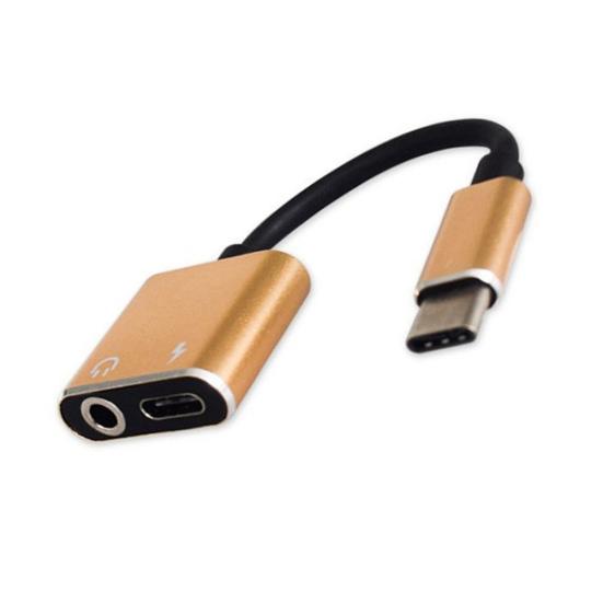 2 in 1 3.5mm Headphone Jack Type C Charge AUX Audio Adapter Converter Cable