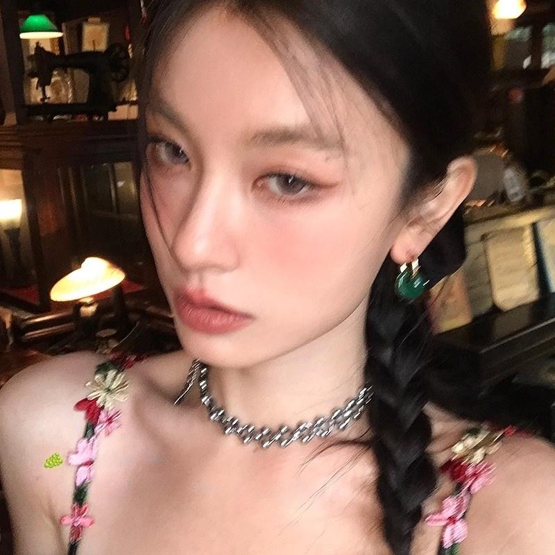 Punk Hip-hop Raffinato Fatto a Mano Perline Rotonde Acciaio Inossidabile Collana a Catena per Clavicola Parola O Accessori Choker per Donne Uomini Gioielli