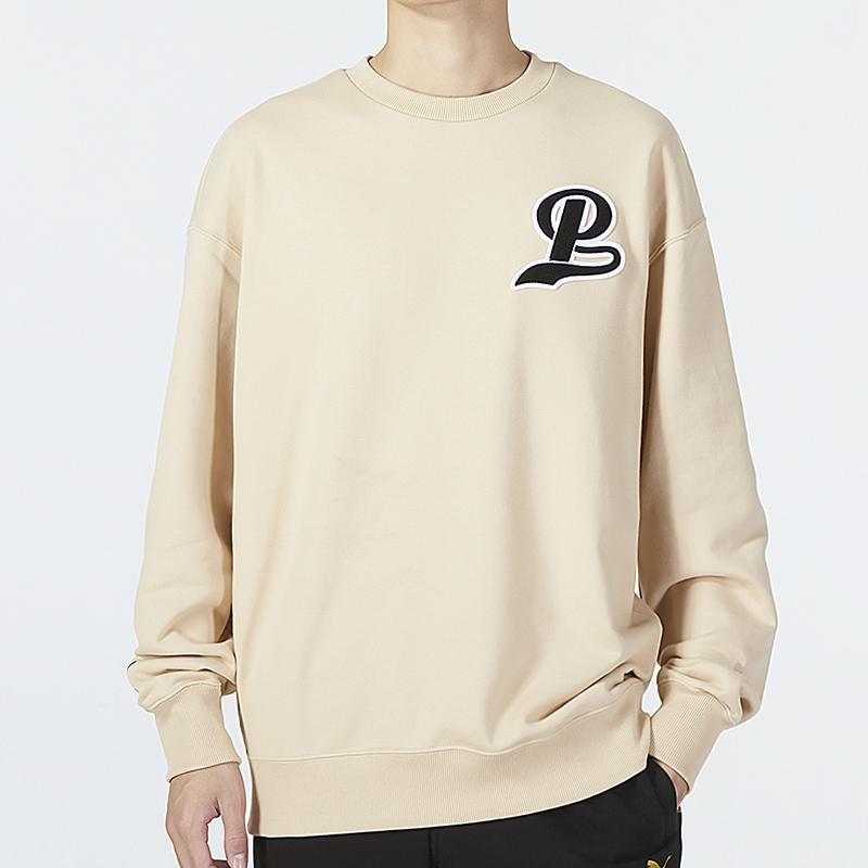 Puma Team Crew Neck Sweatshirt Men Tops Khaki 539268-67