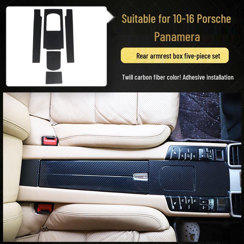 Carbon Fiber Panel Decor Sticker for 10-16 Panamera Front Passenger Side - Imitation Peach Wood