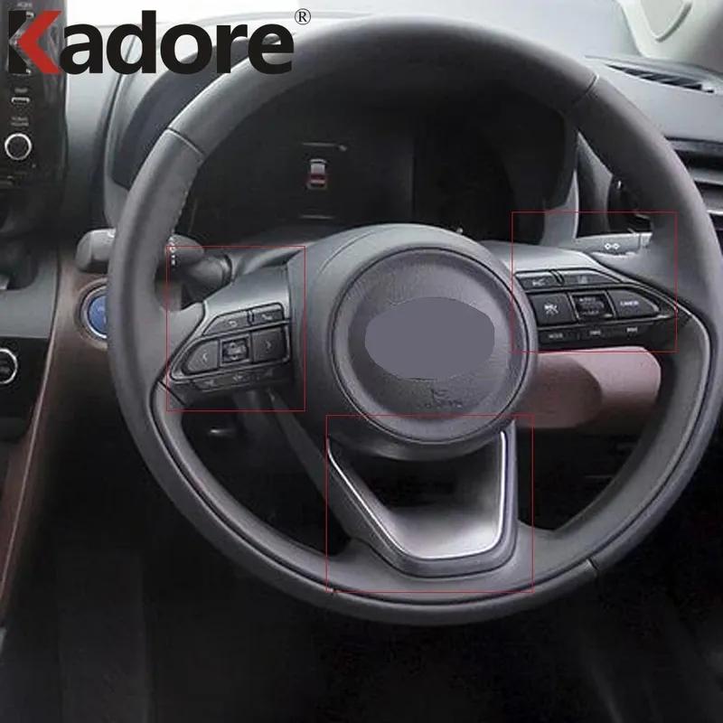 Car Steering Wheel Panel Cover Trim For Toyota Yaris Cross Hybrid     Matte Interior Mouldings Accessories