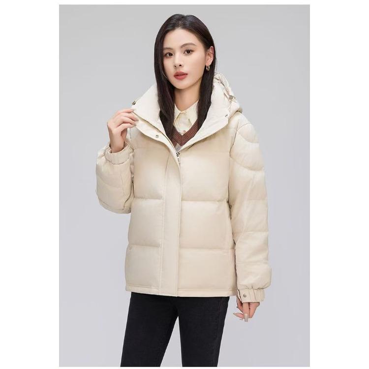 Thickened Down Cotton Jacket with Detachable Hood for Winter Petite