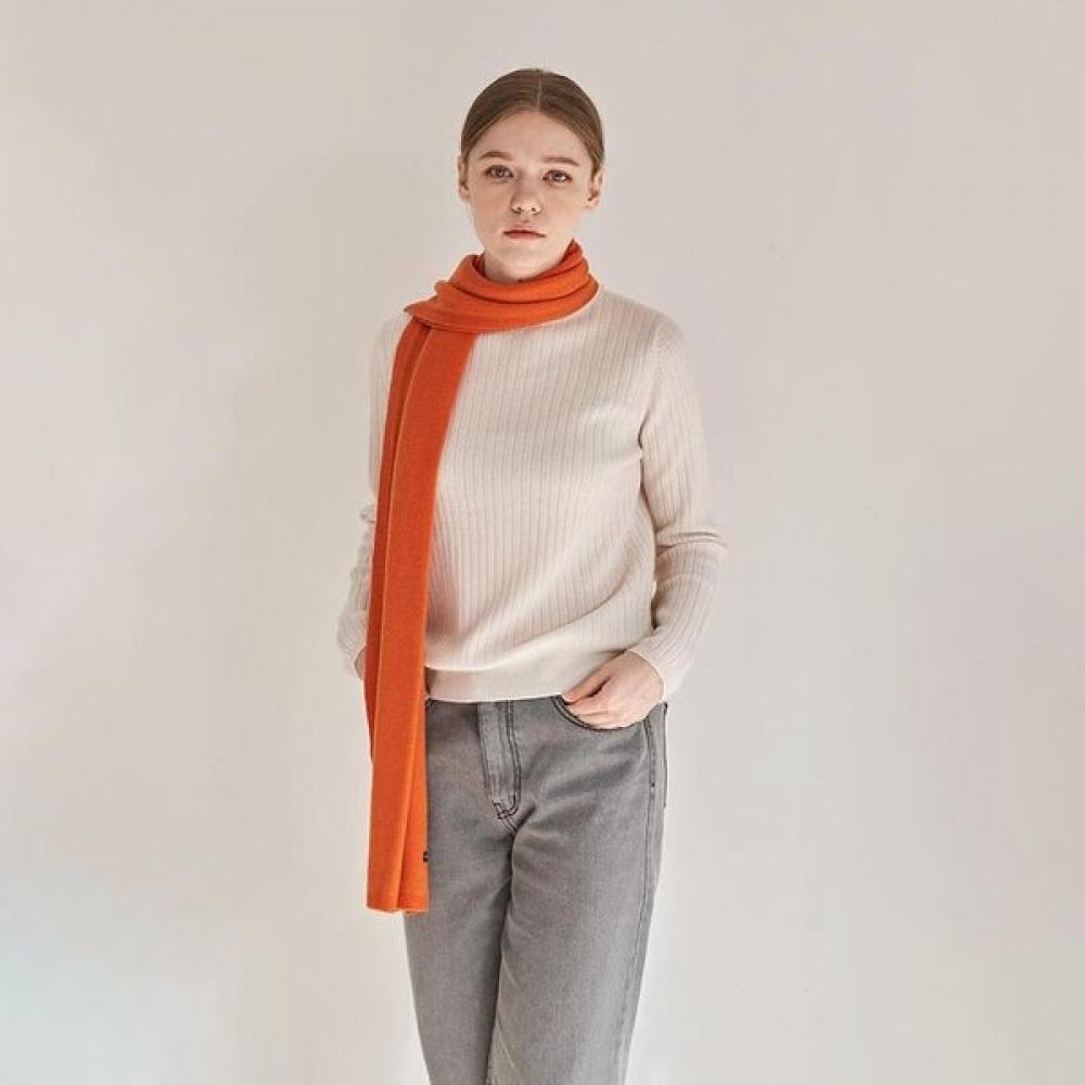 Dal Cashmere Premium Cashmere 100 Knit Muffler Orange