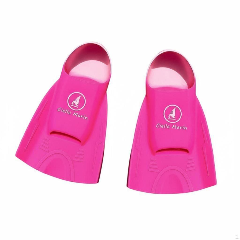 Silicone Swim Fins, Transparent Shine Design, Kids & Adults, Comfortable, Training Aid 2831 Pink